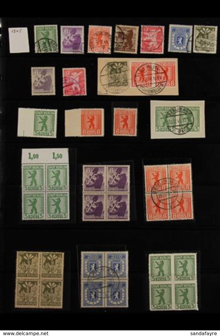 RUSSIAN ZONE 1945-1949 Interesting Mint (many Are Never Hinged) And Used Collection On Stock Pages, Includes Berlin & Br - Other & Unclassified