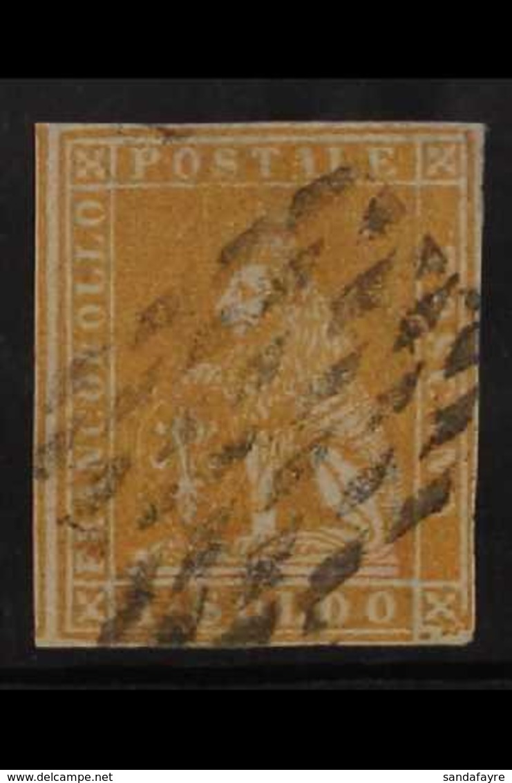 TUSCANY 1857 1s Ochre, Wmk Wavy Lines, Sass 11, Very Fine Used. Lovely Example Of This Delicate Stamp With Clear To Larg - Sin Clasificación