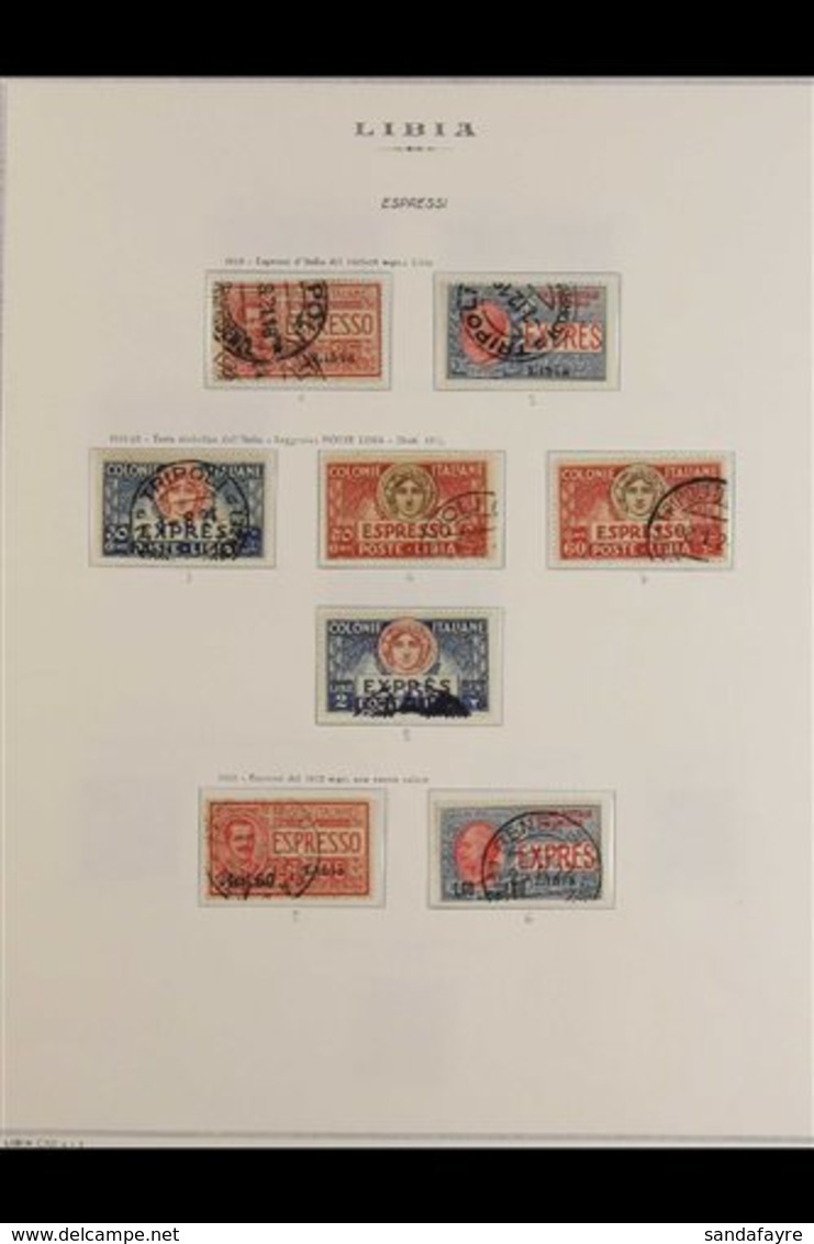 LIBYA 1912-1941 USED COLLECTION On Album Leaves. Note 1912-22 (Italy Stamps Overprinted) Range To 10L; 1921-40 Pictorial - Otros & Sin Clasificación