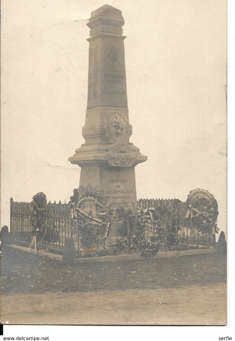 70 - Chalonvillars - Carte-photo - Monument Aux Morts - "A Ses Enfants Morts Pour La Patrie" - Autres & Non Classés