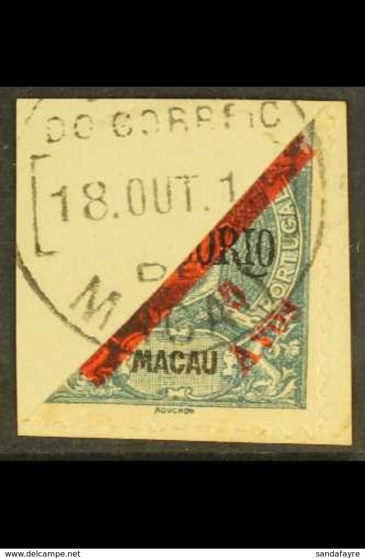 1911 5a On Half Of 10a Dull Blue (ovptd Provisorio), SG 207, Superb Used On Piece. For More Images, Please Visit Http:// - Other & Unclassified