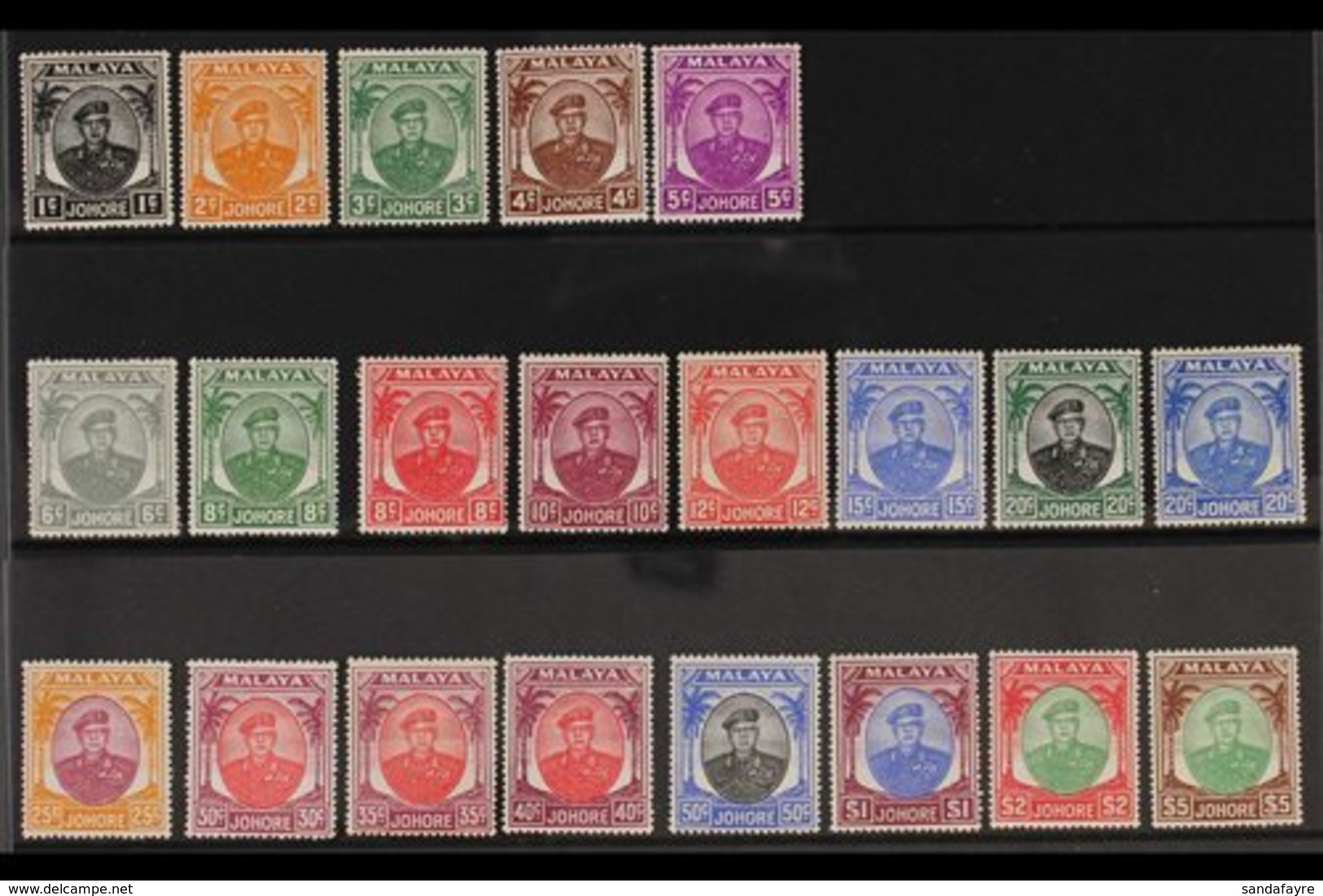 JOHORE 1949-55 Sultan Ibrahim Set, SG 133/147, Very Fine Mint (21 Stamps) For More Images, Please Visit Http://www.sanda - Other & Unclassified