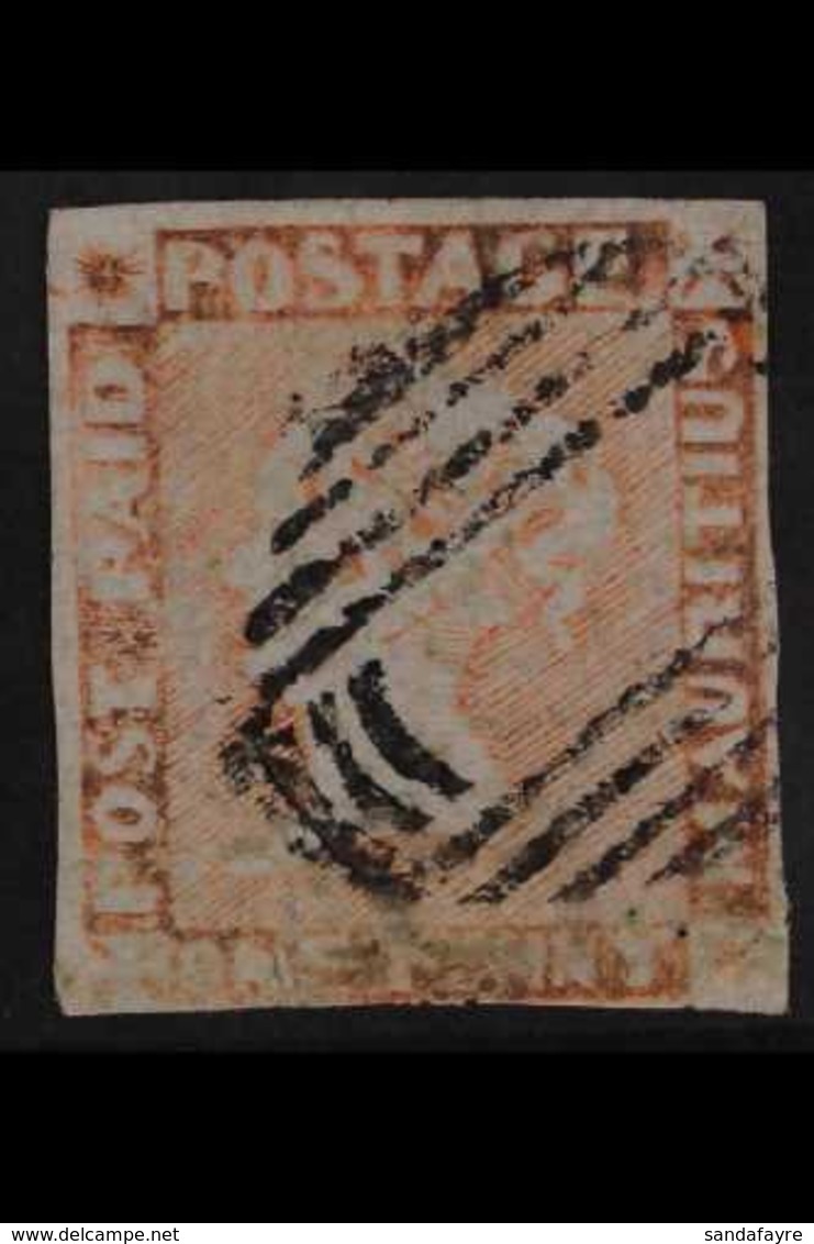 1848-59 1d Red-brown On Bluish, Worn Impression, SG 19, Used With Three Margins, Corner Fault. For More Images, Please V - Mauricio (...-1967)