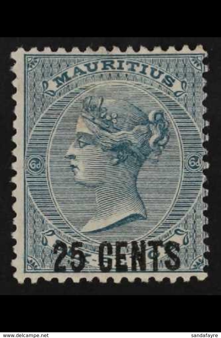 1878 25c On 6d Slate-blue, SG 88, Fine Mint. Fresh And Attractive. For More Images, Please Visit Http://www.sandafayre.c - Mauricio (...-1967)