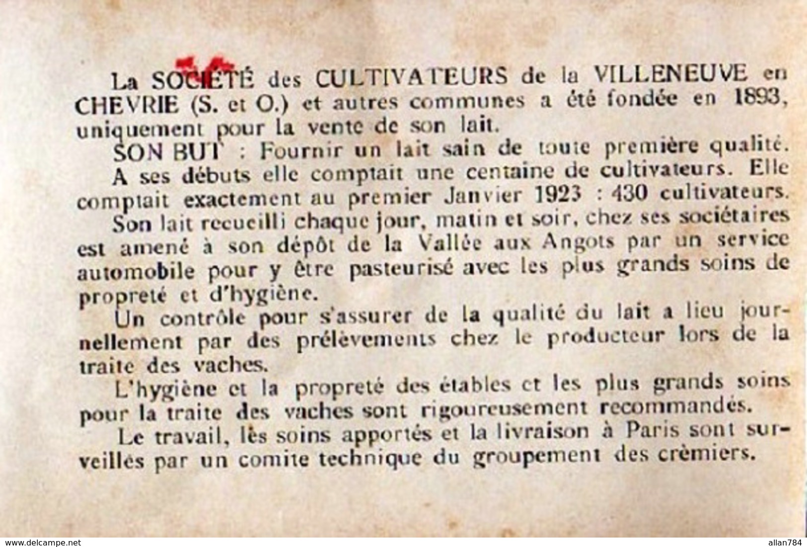 27 - SUPERBE CPA VILLIERS EN DESOEUVRE - FERME DE Mr MOULARD - ADHERENTE A LA SCVC - VOIR PHOTO ET NOTICE - ETAT EXC - - Andere & Zonder Classificatie