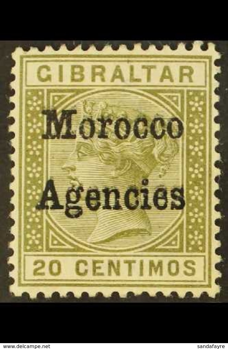 1898-1900 20c Olive-green With OVERPRINT DOUBLE, SG 3ca, Very Fine Mint. For More Images, Please Visit Http://www.sandaf - Otros & Sin Clasificación