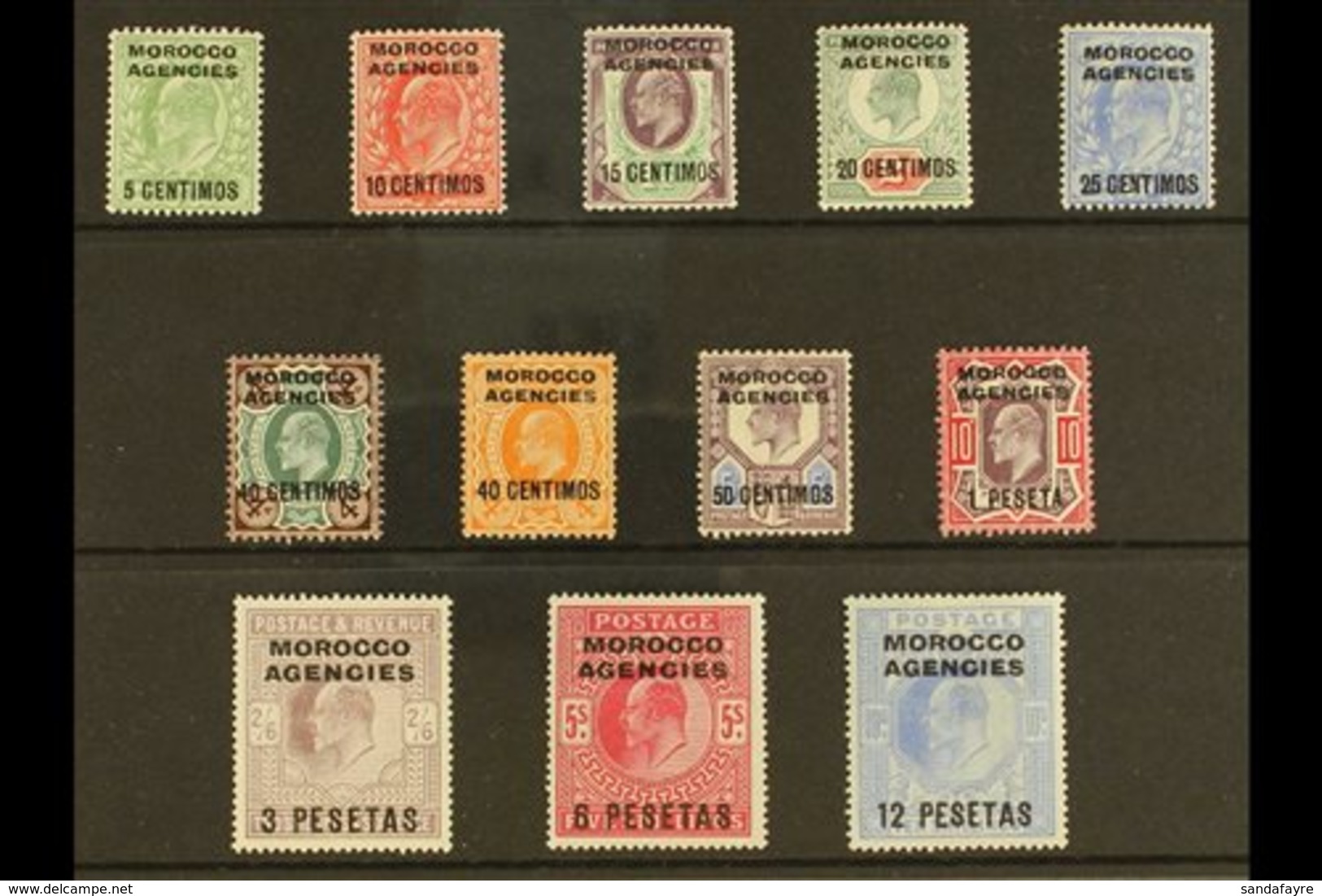 SPANISH CURRENCY 1907-12 Overprints Complete Set, SG 112/23, Very Fine Mint, Very Fresh. (12 Stamps) For More Images, Pl - Otros & Sin Clasificación
