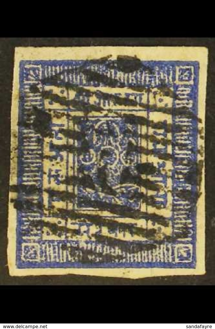 1881 White Wove Paper, Imperf, 1a Deep Ultramarine (Hellrigl 4a, SG 4, Scott 4), Fine Used With 4 Good Margins. For More - Nepal