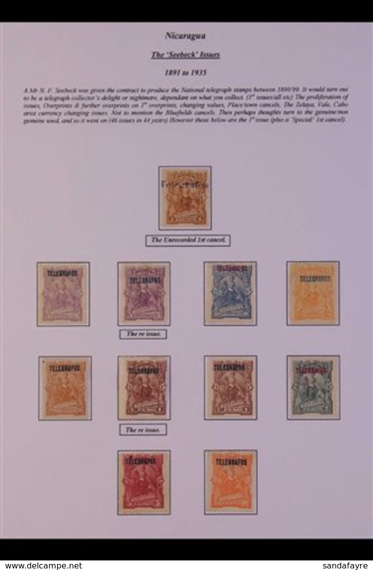 TELEGRAPH STAMPS COLLECTION 1891 TO 1956 Mint & Used Collection Of Telegraph Stamps, Or Stamps Utilised For Telegraph Pu - Nicaragua