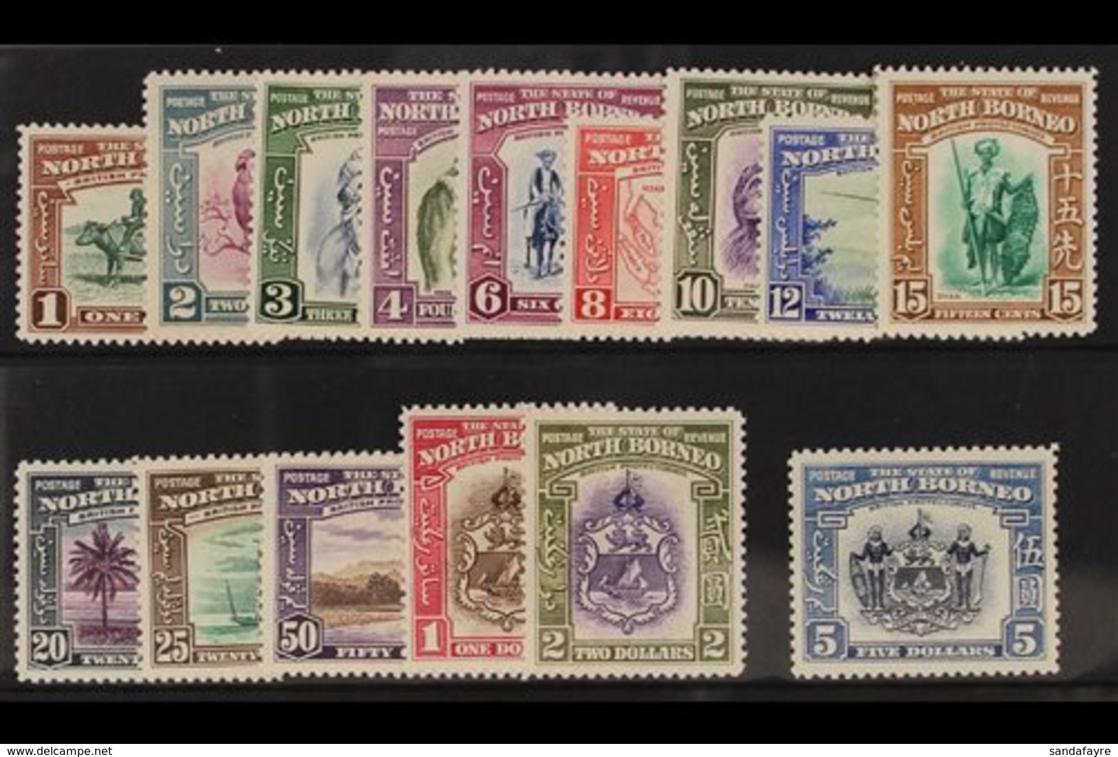 1939 Complete Pictorial Set, SG 303/317, Very Fine Mint. (15 Stamps) For More Images, Please Visit Http://www.sandafayre - Borneo Septentrional (...-1963)