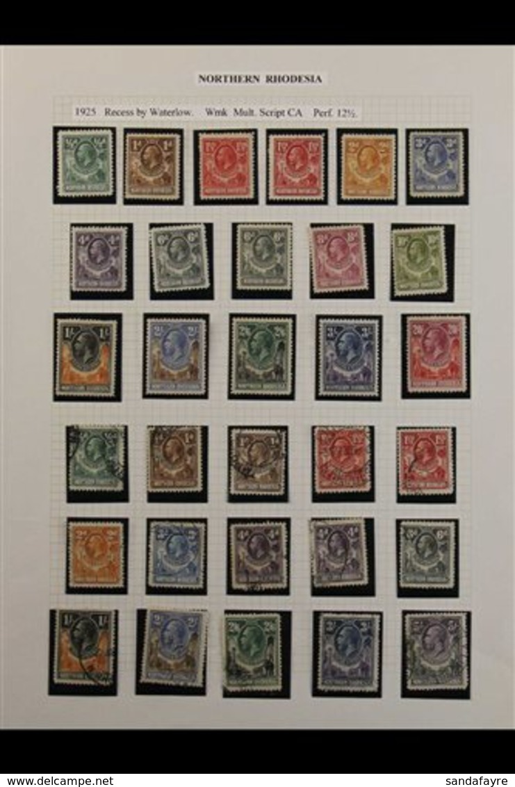 1925 - 1948 MINT & USED COLLECTION On Several Album Pages Includes The 1925-29 Set To 3s + 20s Mint, Also Used Selection - Northern Rhodesia (...-1963)