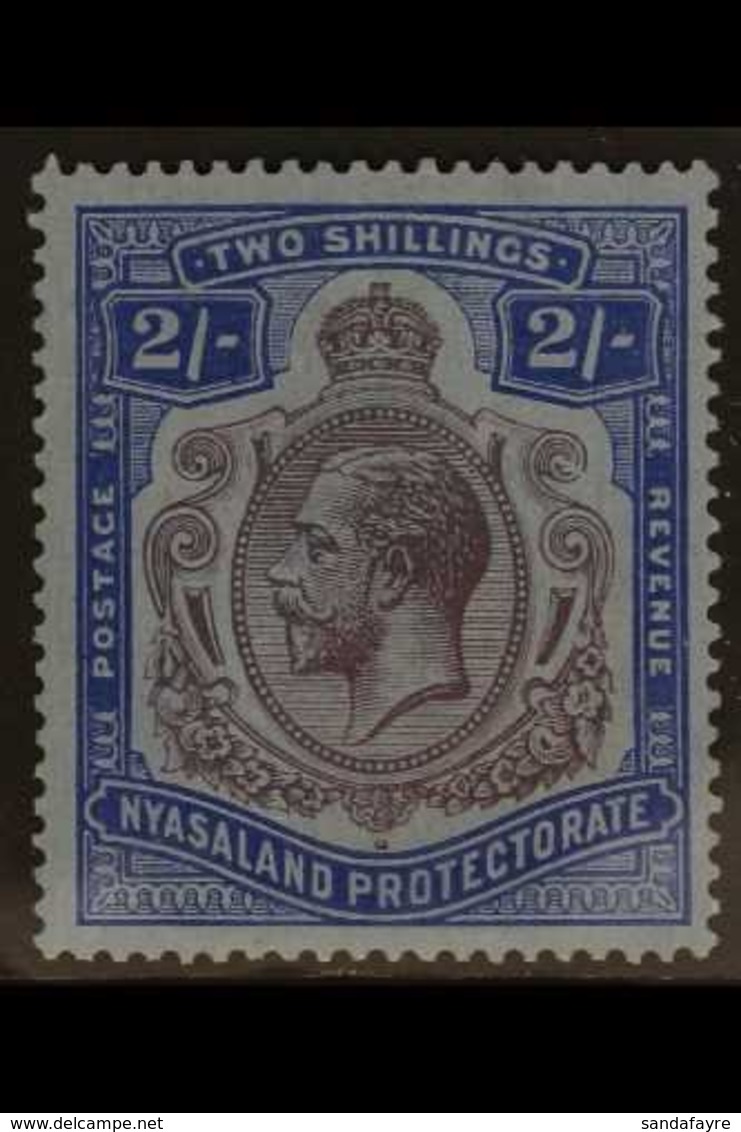 1921-33 2s Purple & Blue/pale Blue, MSCA Wmk "BREAK IN SCROLL" Variety, SG 109a, Very Fine Mint For More Images, Please  - Nyassaland (1907-1953)