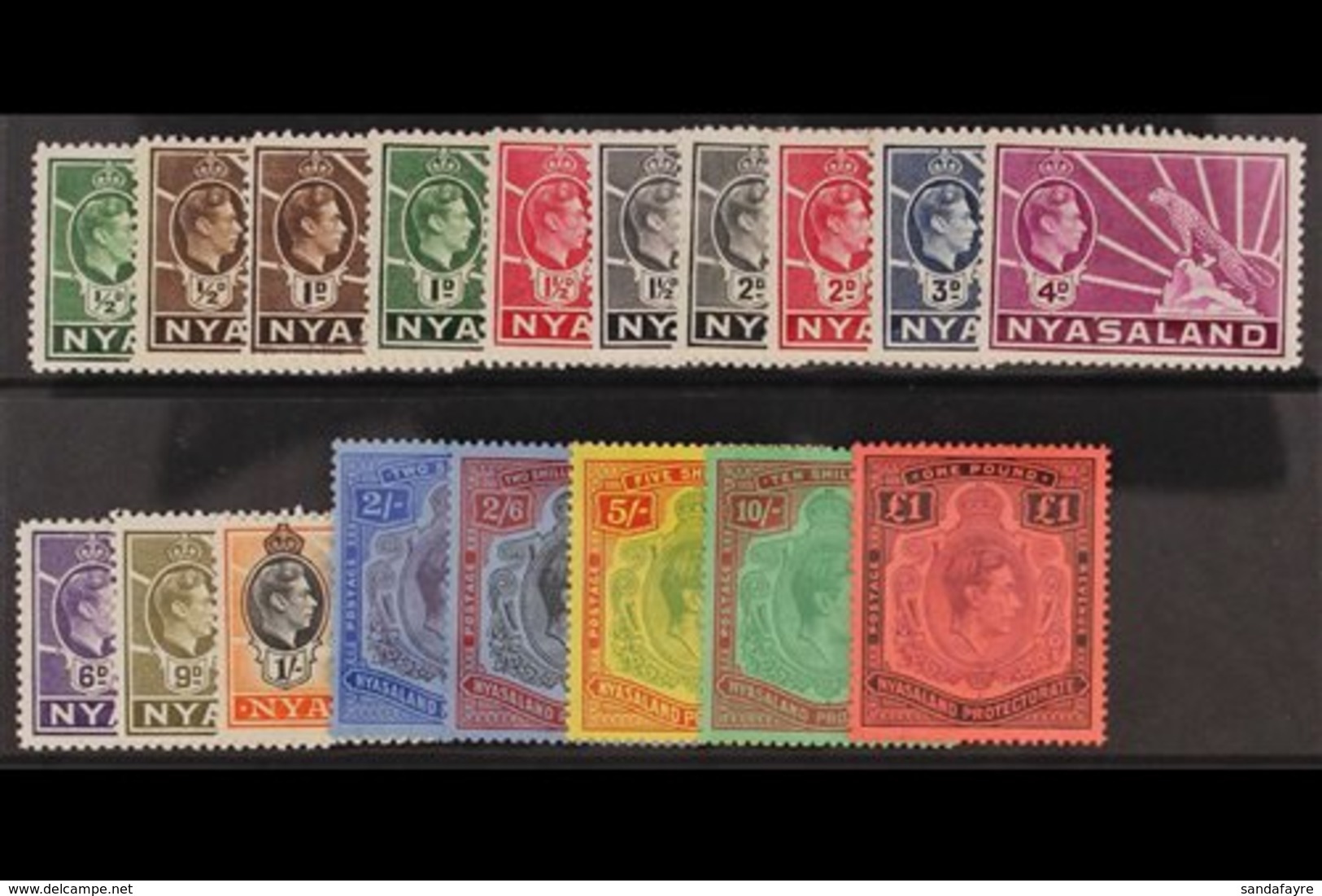 1938-44 Complete Set, SG 10/143, Very Fine Mint. (18 Stamps) For More Images, Please Visit Http://www.sandafayre.com/ite - Nyassaland (1907-1953)