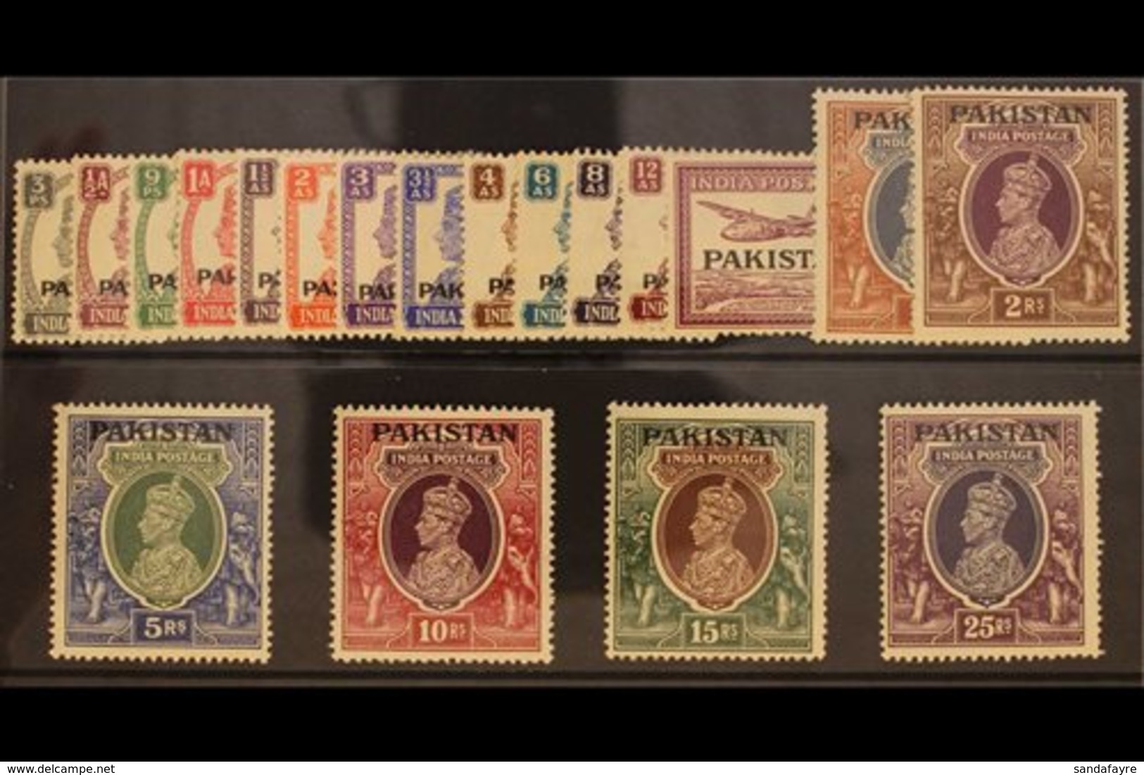 1947 KGVI Definitives Complete Set, SG 1/19, Never Hinged Mint. Fresh And Attractive! (19 Stamps) For More Images, Pleas - Pakistan