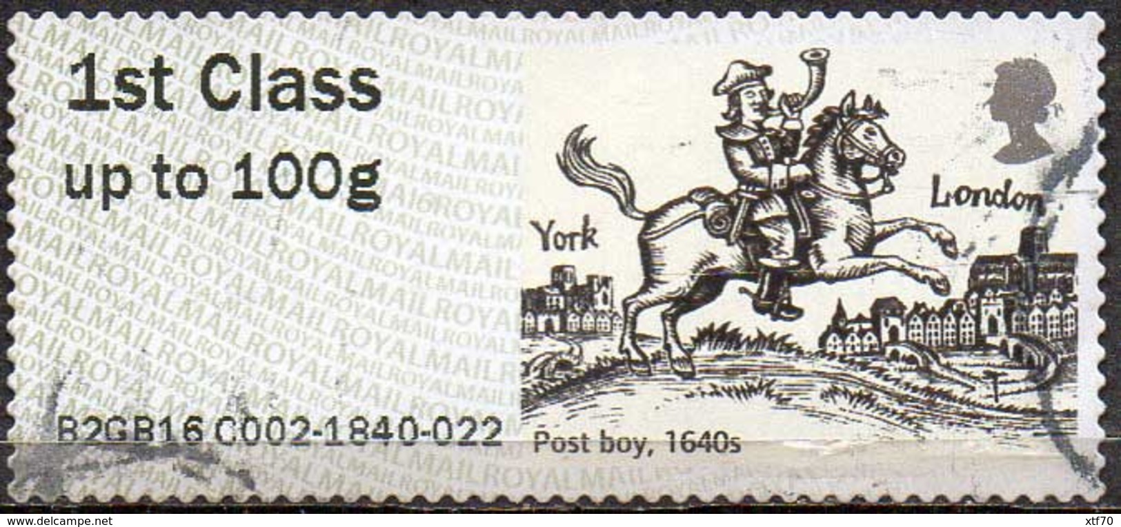 GREAT BRITAIN 2016 Post & Go: Royal Mail Heritage. Transport. Post Boy, 1640s - Post & Go Stamps