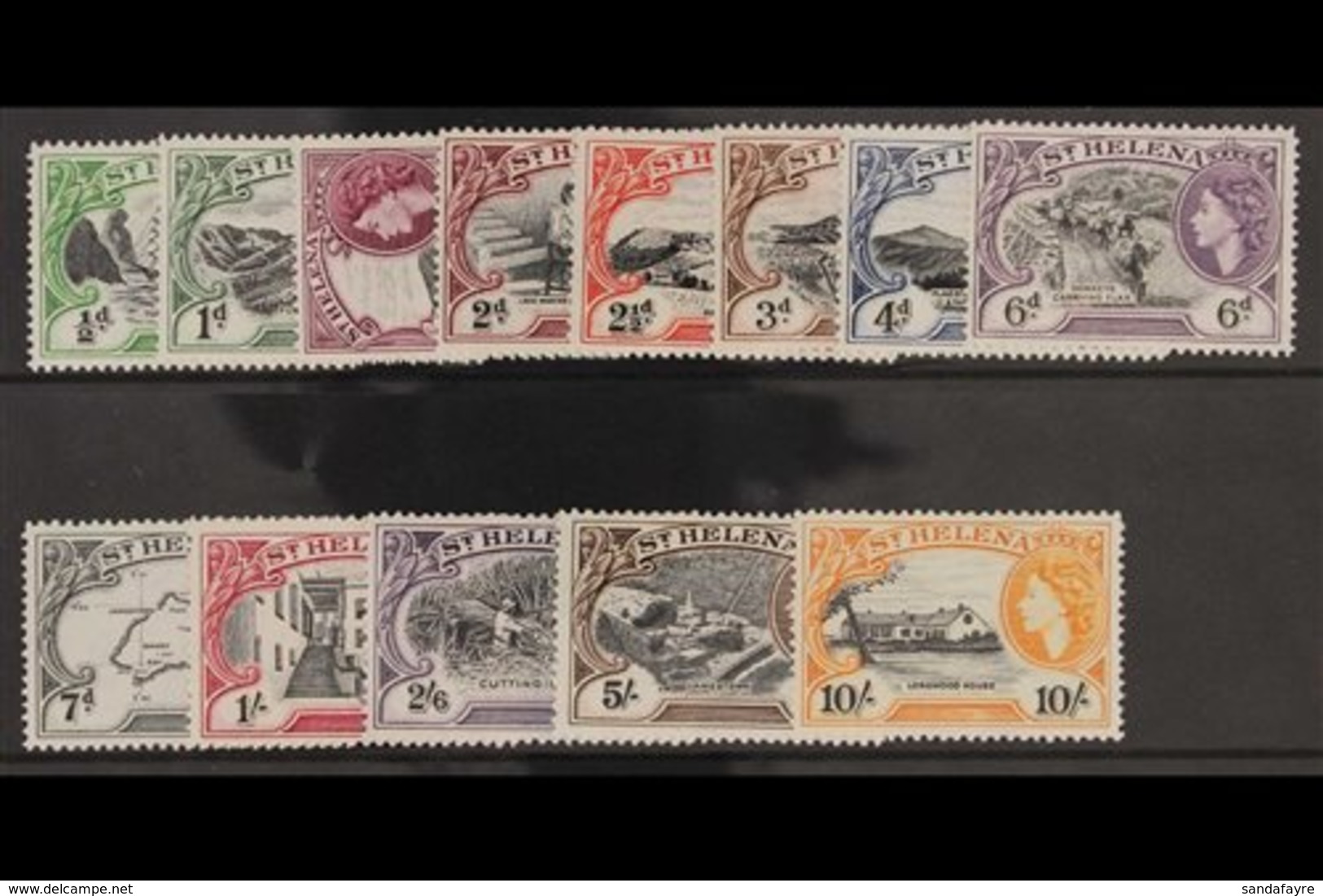 1953-59 Definitive Set, SG 153/165, Fine Never Hinged Mint. (13 Stamps) For More Images, Please Visit Http://www.sandafa - Isla Sta Helena
