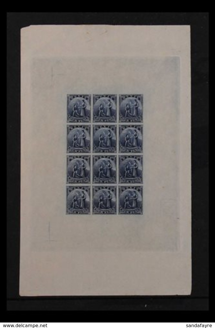 1862 IMPERF PROOFS COMPLETE SHEET. 4d Blue (as SG 2) Complete IMPERF COLOUR PROOFS SHEET Of 12 Printed In Unissued Colou - St.Christopher-Nevis-Anguilla (...-1980)