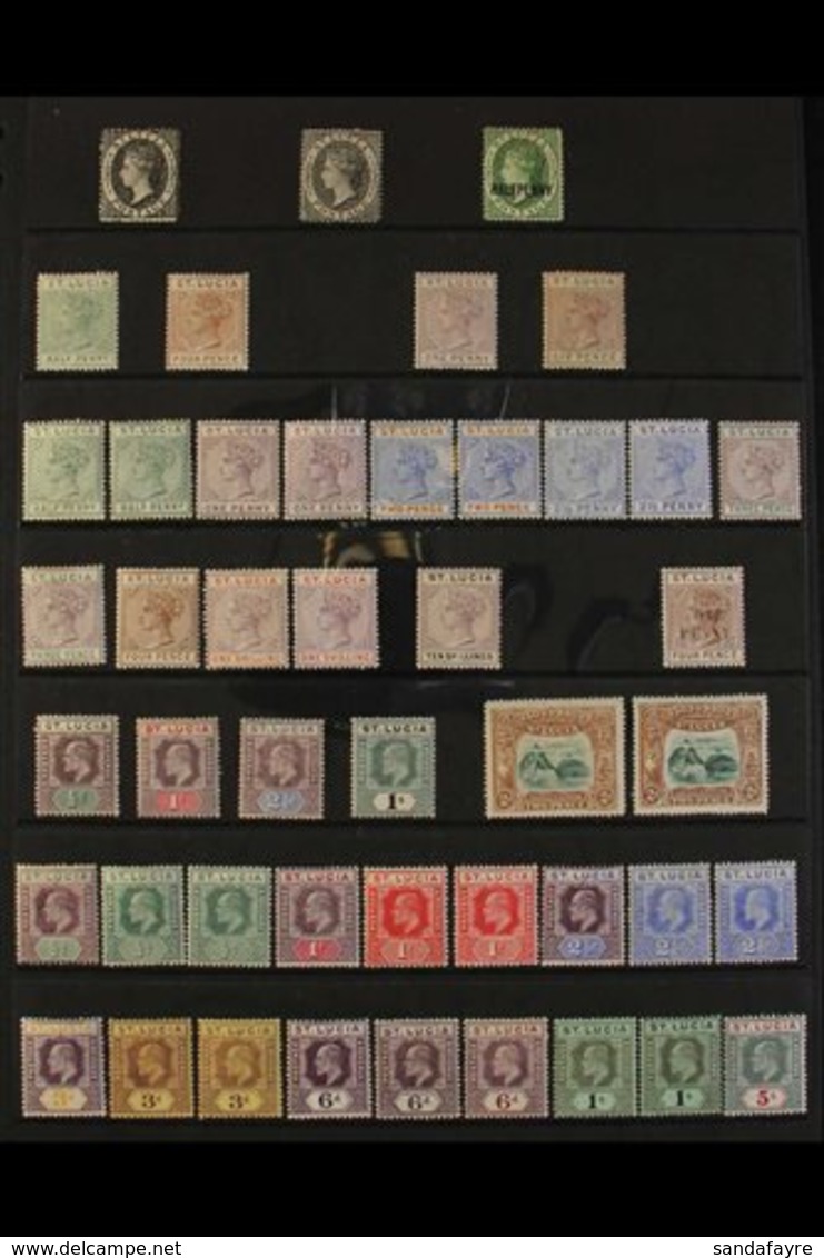 1864-1935 MINT COLLECTION Presented On A Pair Of Stock Pages. Includes 1864-76 CC Wmk 1d Perf 12½ & Perf 14, 1881 Halfpe - St.Lucia (...-1978)