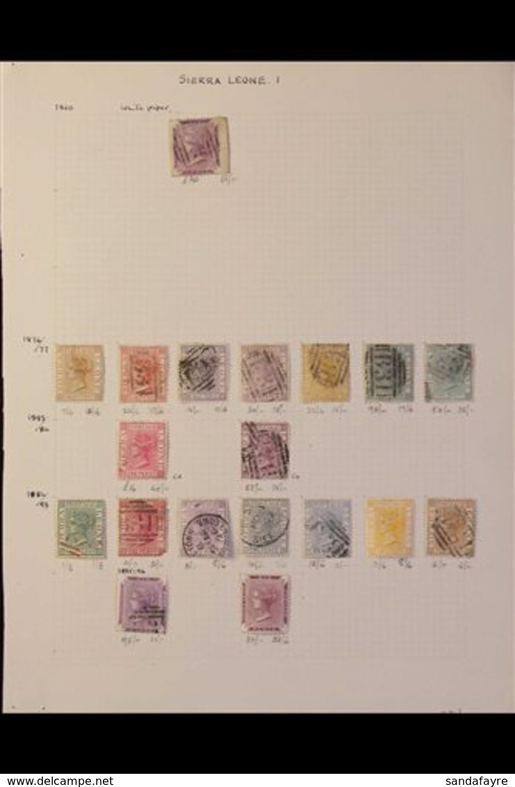 1859-1949 OLD COLLECTION On Leaves, Mint & Used, All Different With A Few Shades, Includes 1859-74 6d (straight Edge) Us - Sierra Leone (...-1960)