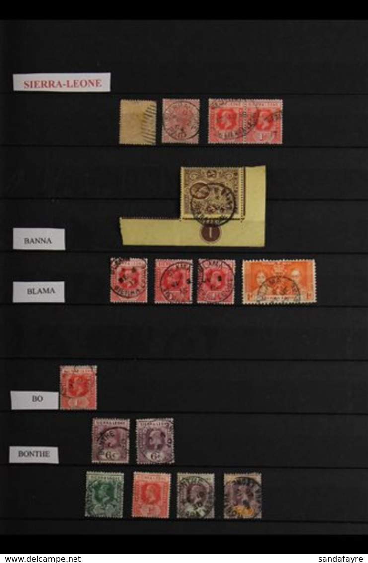POSTMARKS Range Of Stamps, With Cancels From Over 20 Different Offices, Also Includes DEUTSCHE SEEPOST, Various TPO & PA - Sierra Leone (...-1960)