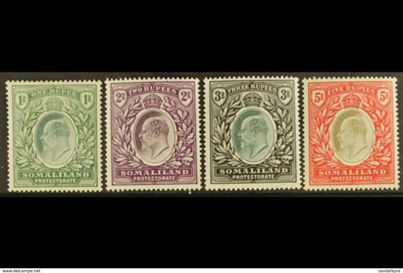 1904 1r, 2r, 3r, And 5r Definitive Top Values, SG 41/44, Very Fine Mint. (4 Stamps) For More Images, Please Visit Http:/ - Somalilandia (Protectorado ...-1959)