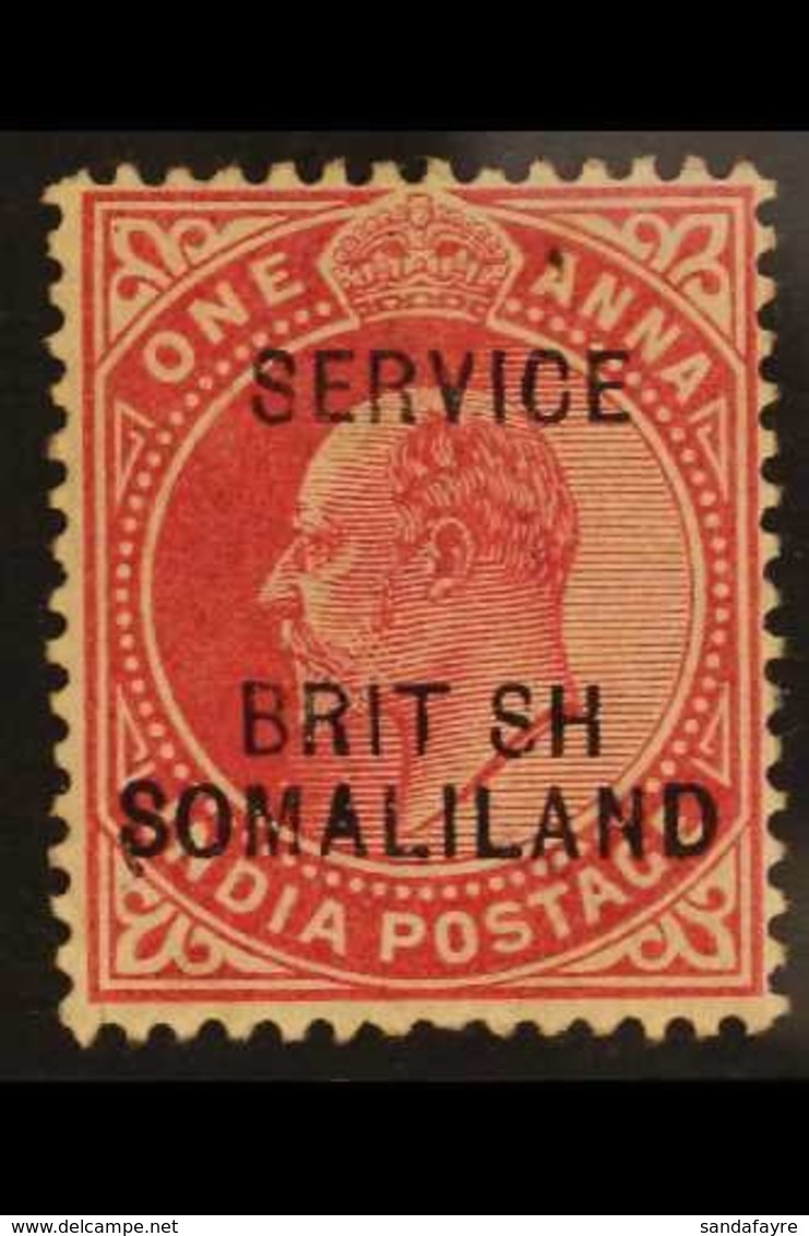 OFFICIAL 1903 1a Carmine With Missing I, "BRIT SH" ERROR, SG O7a, Very Fine Mint. For More Images, Please Visit Http://w - Somalilandia (Protectorado ...-1959)