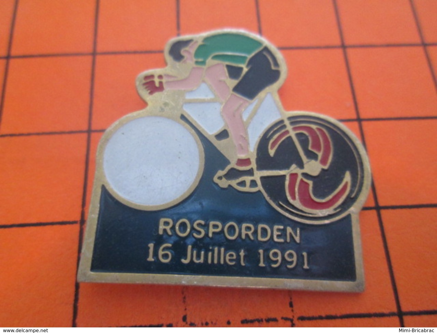 712f PIN'S PINS / Rare Et De Belle Qualité ! / Thème : SPORTS / CYCLISME TOUR DE FRANCE MAILLOT VERT ROSPORDEN 1991 - Cyclisme