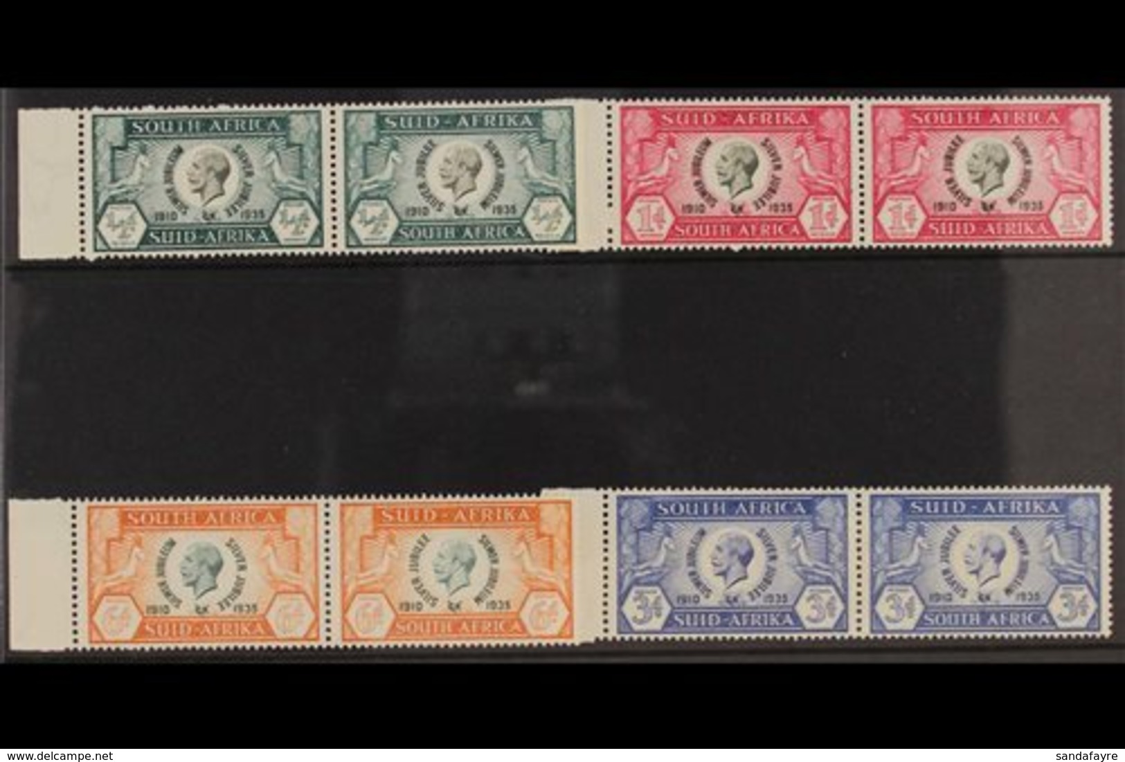 1935 SILVER JUBILEE VARIETY SET. A Complete "CLEFT SKULL" Variety Set, SG 65a/68a In Correct Marginal Units, 3d Pair Wit - Unclassified