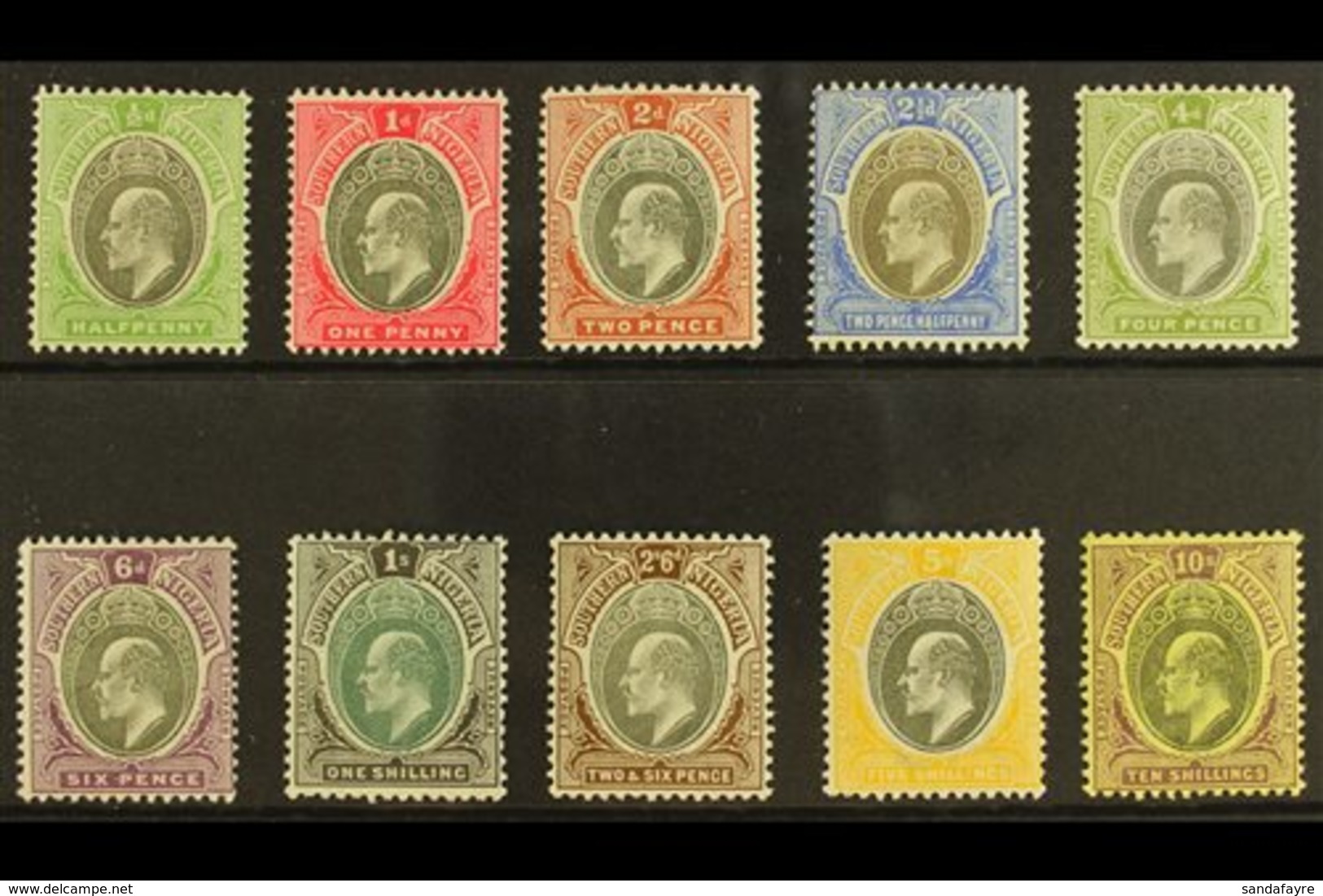 1903-04 Watermark CA Definitive Set To 10s, SG 10/19, Fine Mint (10 Stamps) For More Images, Please Visit Http://www.san - Nigeria (...-1960)