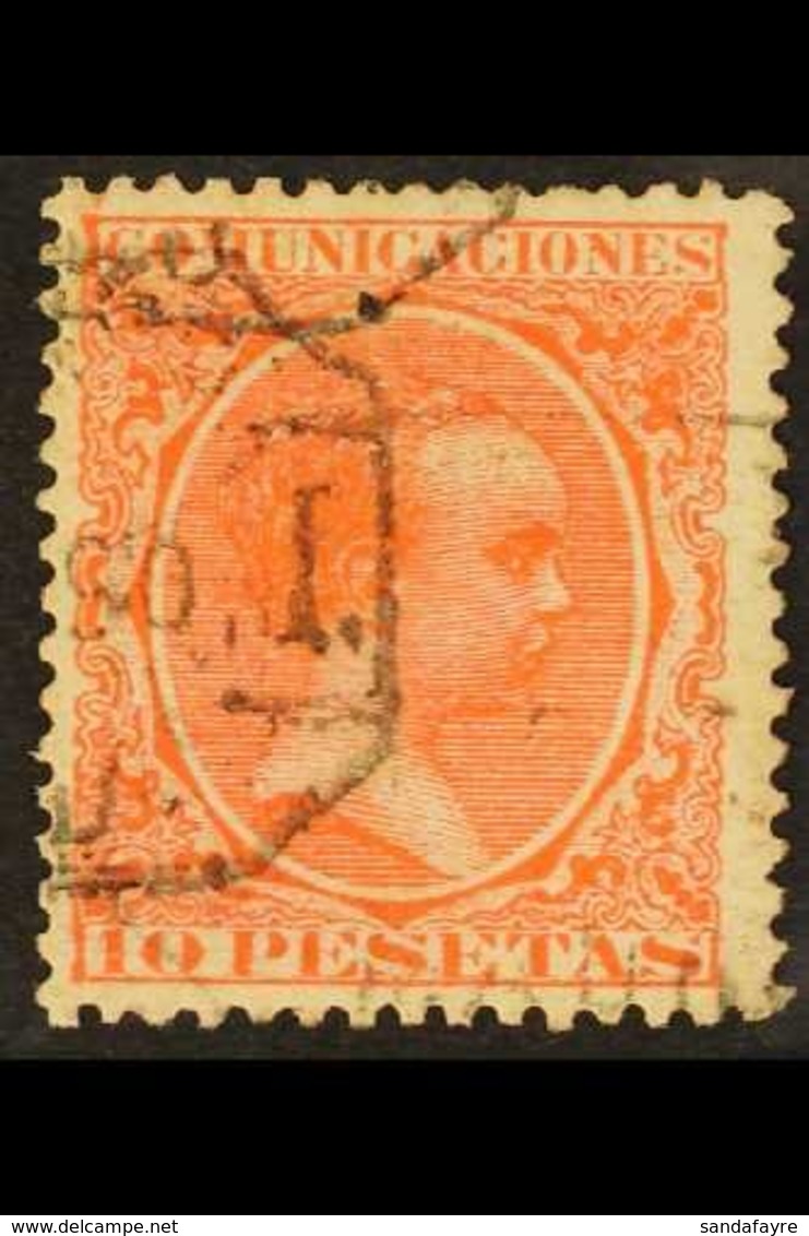 1889 10p Red Alfonso XIII, SG 288, Fine Used With Certificado Cancellation. For More Images, Please Visit Http://www.san - Otros & Sin Clasificación