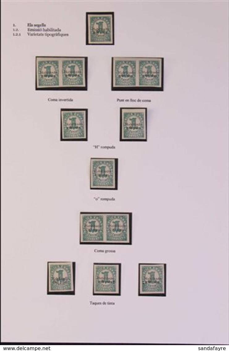 CIVIL WAR LOCALS BALEARES 1937 Local Overprints Specialized Fine Mint Study Collection In Hingeless Mounts Written Up On - Otros & Sin Clasificación