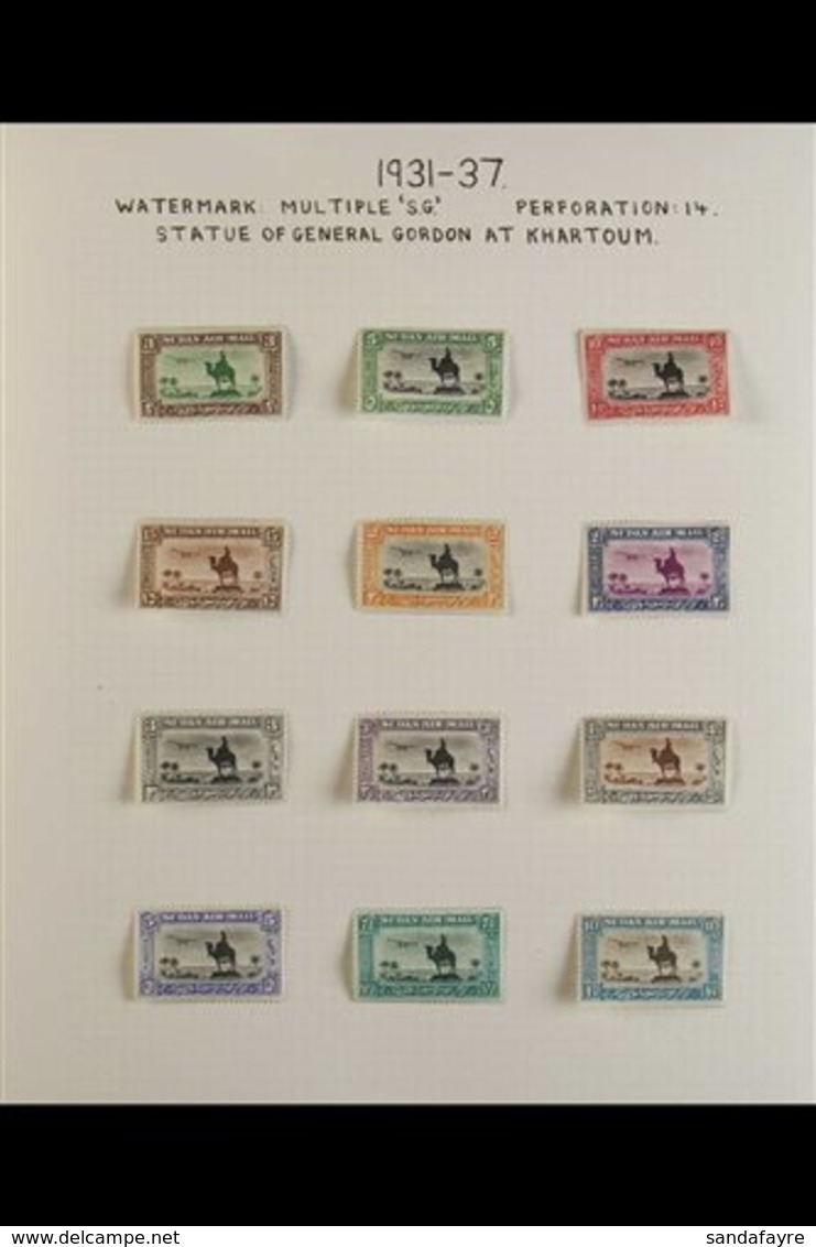 1931-7 AIRMAILS FINE MINT Complete Sets Of Both Perfs, Plus 4½pi In Block Of 8 Plus Two Used Singles, Neatly Presented O - Sudan (...-1951)