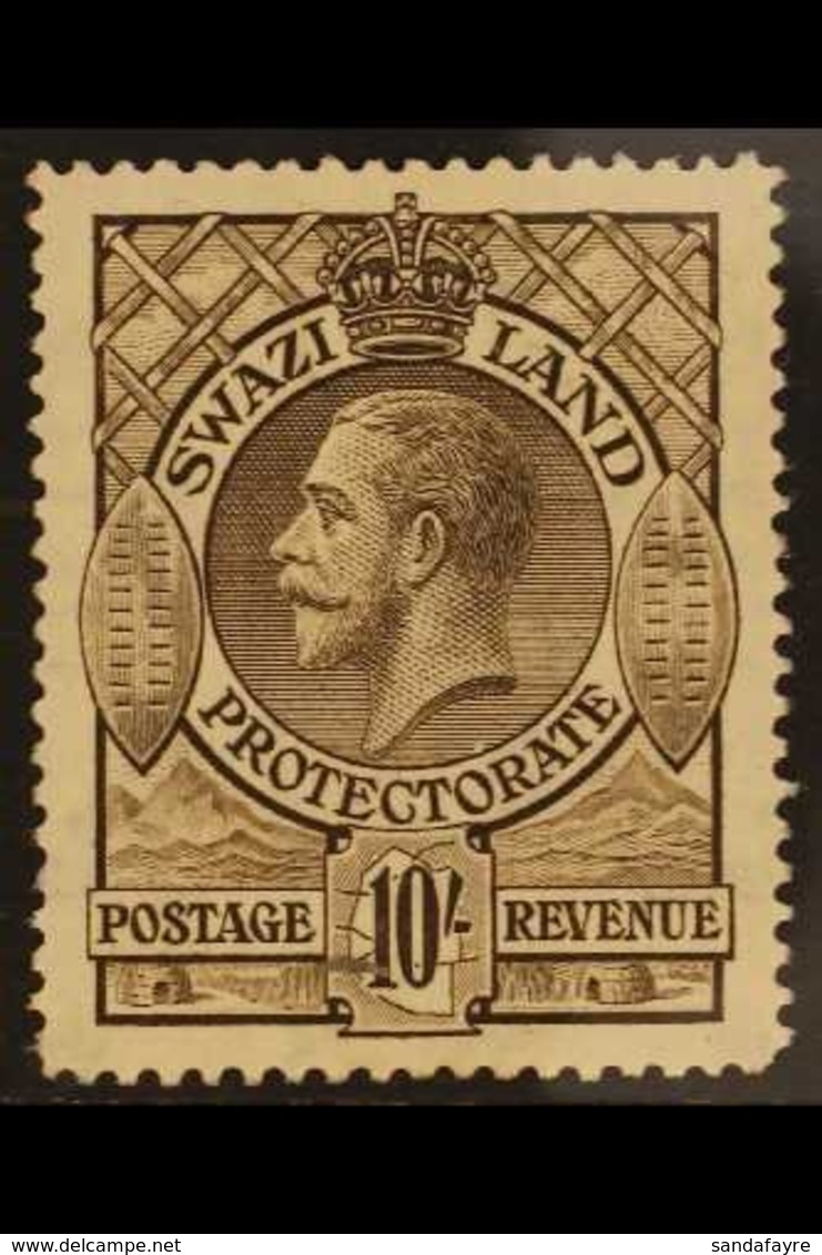 1933 10s Sepia, SG 20, Never Hinged Mint, Very Fresh. For More Images, Please Visit Http://www.sandafayre.com/itemdetail - Swaziland (...-1967)