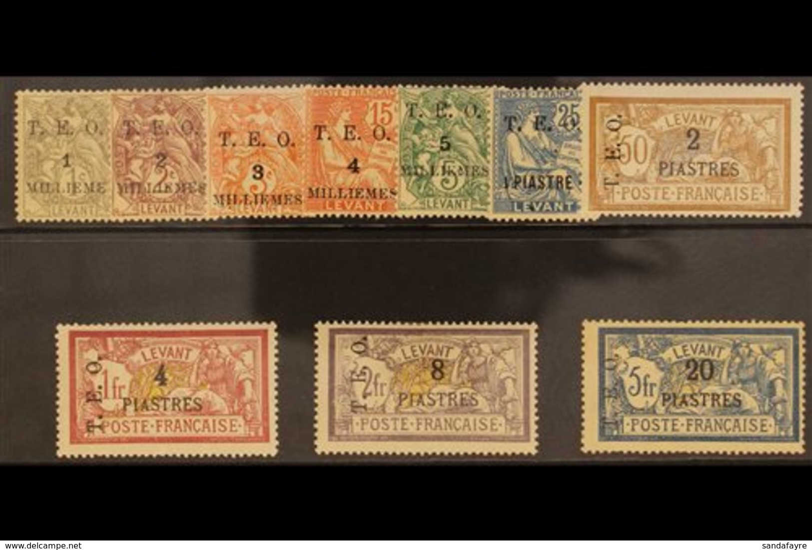 1919 T.E.O. 3 Line Surcharge Set Complete, SG 16-20, Fine To Very Fine Mint. (10 Stamps) For More Images, Please Visit H - Syrië