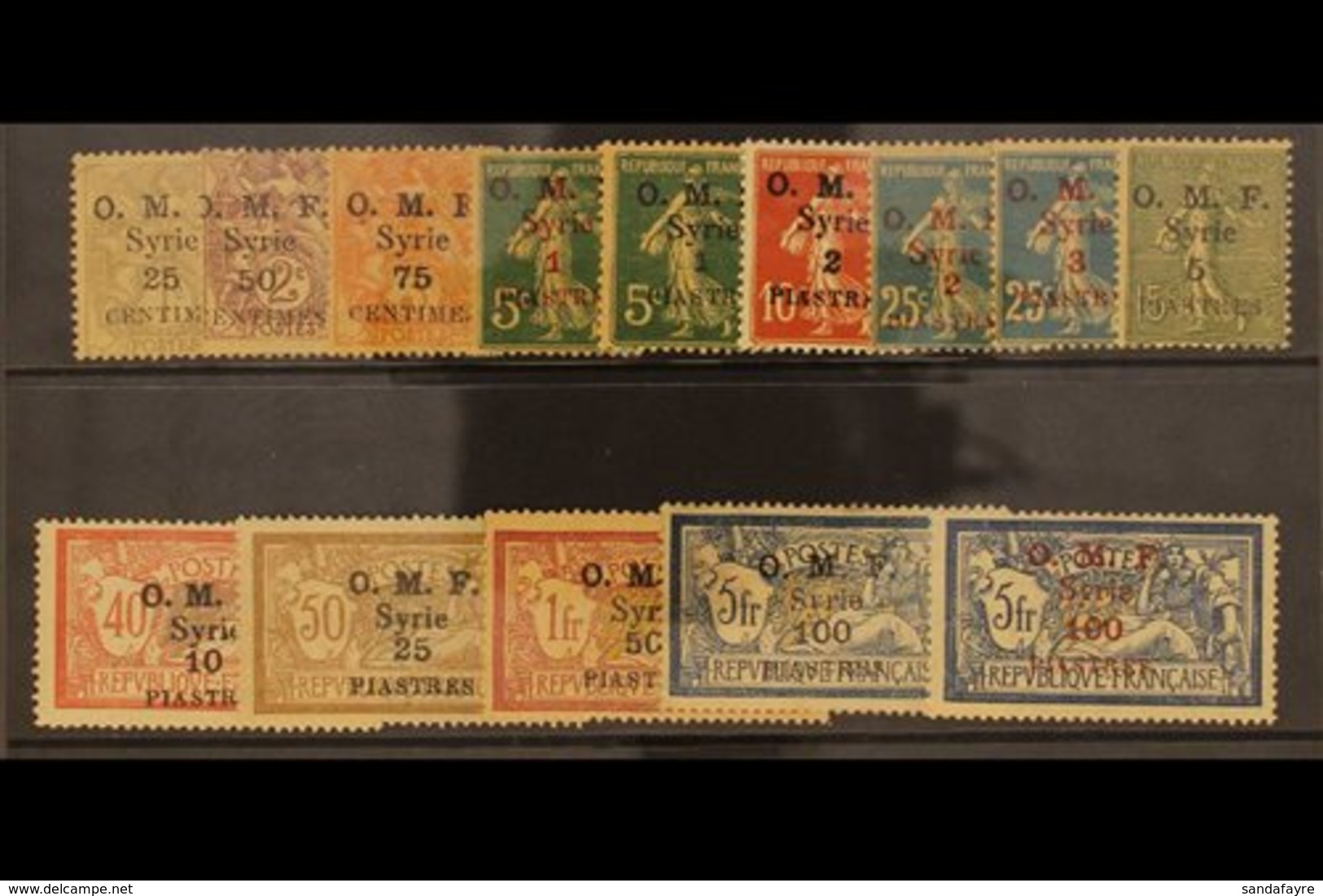 1920 Complete Syrian Currency Surcharge Set, SG 31/44, Very Fine Mint. Scarce Set. (14 Stamps) For More Images, Please V - Siria