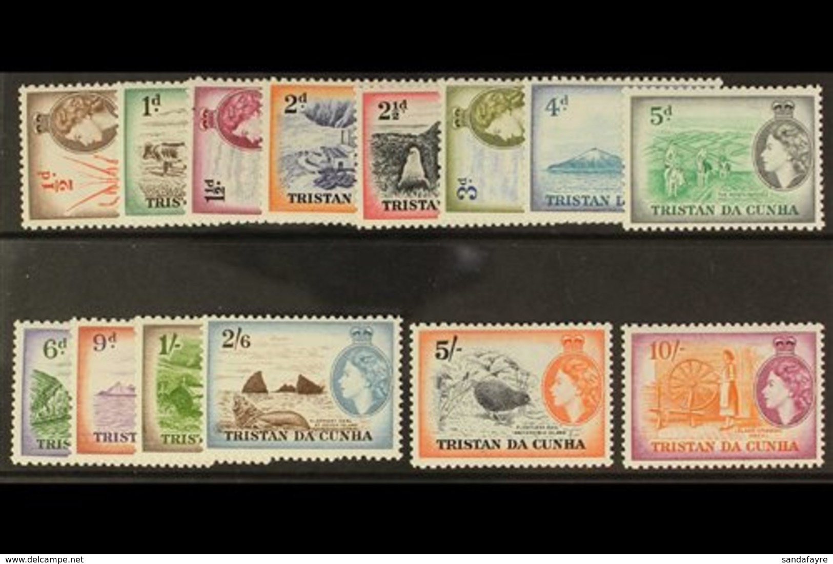 1954 Complete Pictorial Definitive Set, SG 14/27, Never Hinged Mint. (14 Stamps) For More Images, Please Visit Http://ww - Tristan Da Cunha