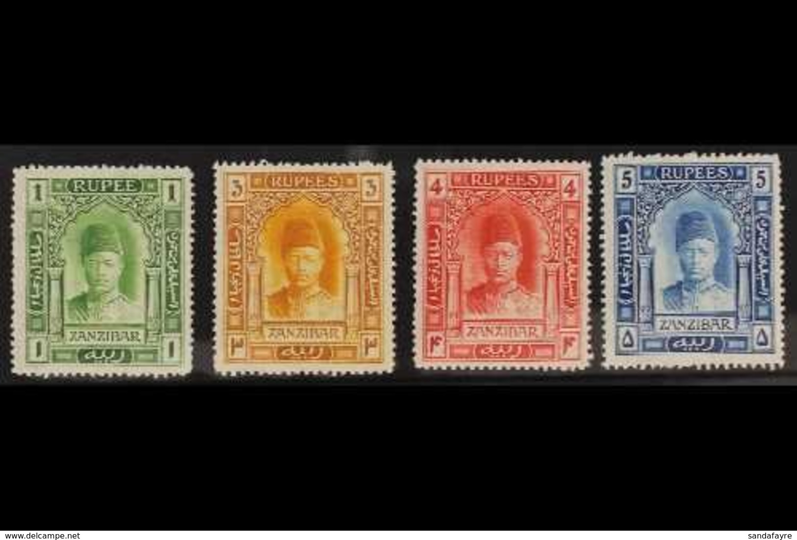 1908 Sultan 1r, 3r, 4r And 5r, SG 234, 236/238, Very Fine Lightly Hinged Mint. (4 Stamps) For More Images, Please Visit  - Zanzibar (...-1963)