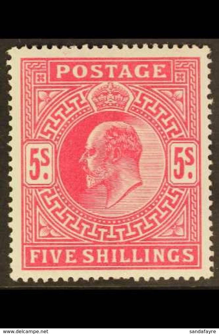 1902 5s Deep Bright Carmine, DLR Printing, Ed VII, SG 264, Very Fine Mint. For More Images, Please Visit Http://www.sand - Sin Clasificación