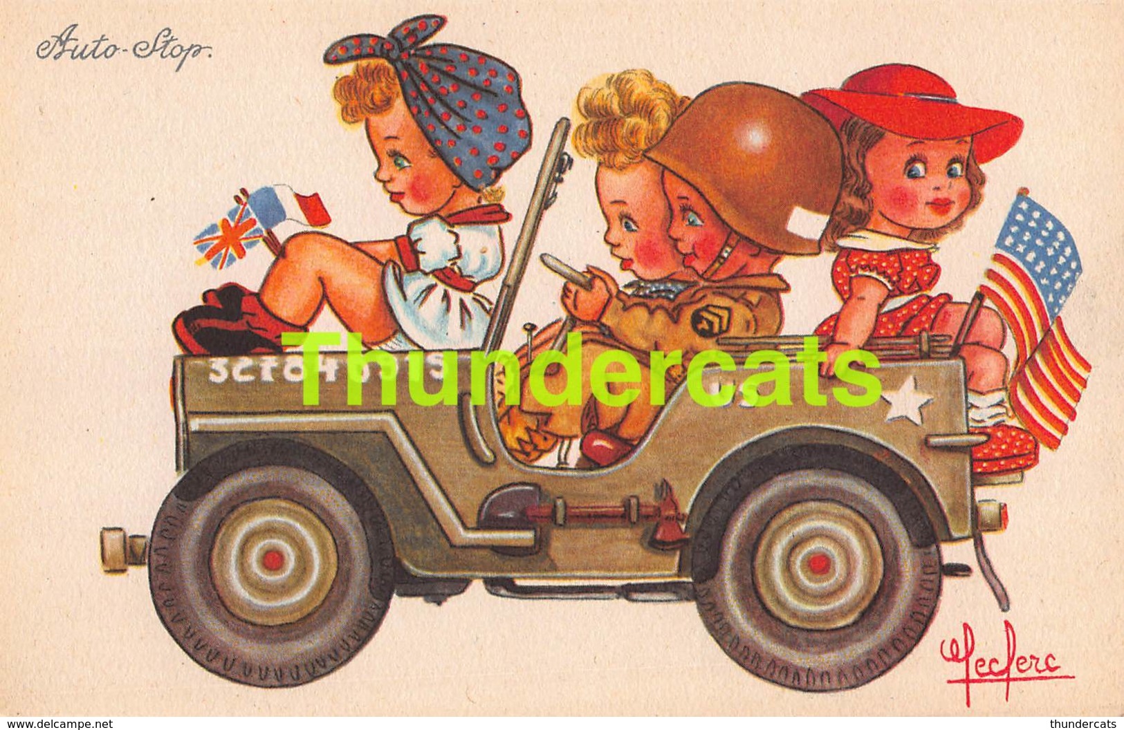 CPA ILLUSTRATEUR LECLERC ENFANT FILLE GARCON SOLDAT MILITAIR ARTIST SIGNED CHILD BOY GIRL SOLDIER LOVE AMOUR - Leclerc