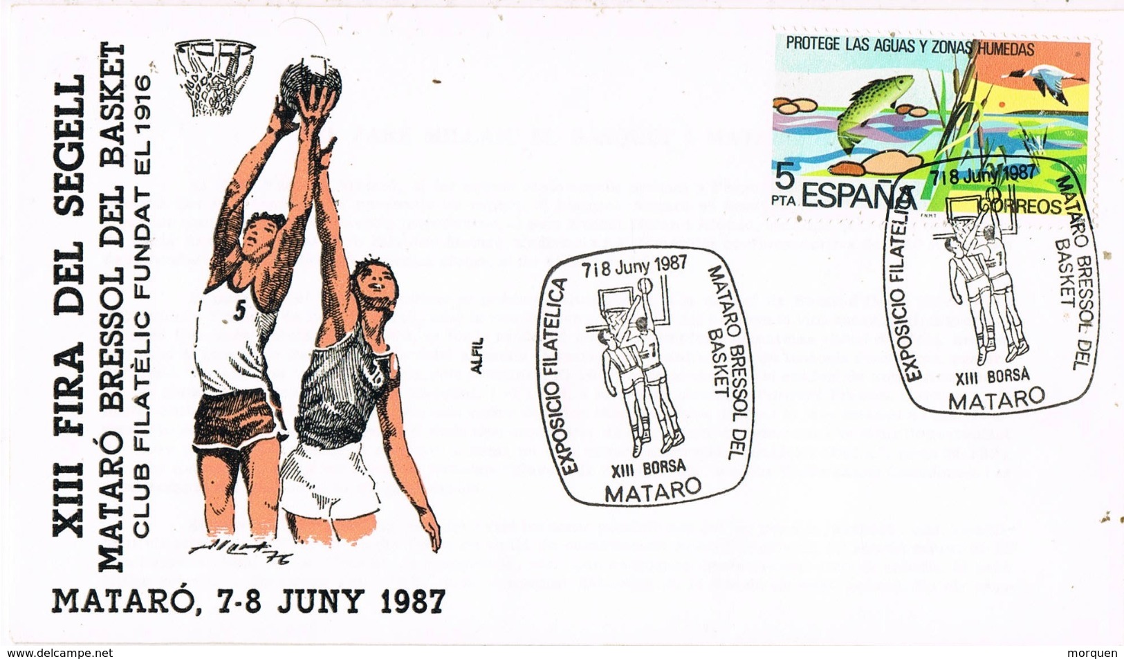 33604. Carta MATARÓ (Barcelona) 1987. Basquet, Baloncesto Basketball - Cartas & Documentos