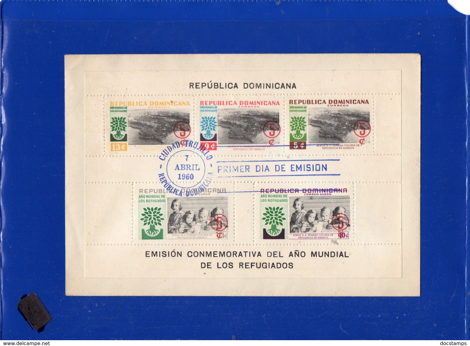 ##(DAN198)-Rep. Dominicana 1960- World Refugee Year M/S Perforate And Imperforate On 2 FDC - ACF - Aktion Gegen Den Hunger