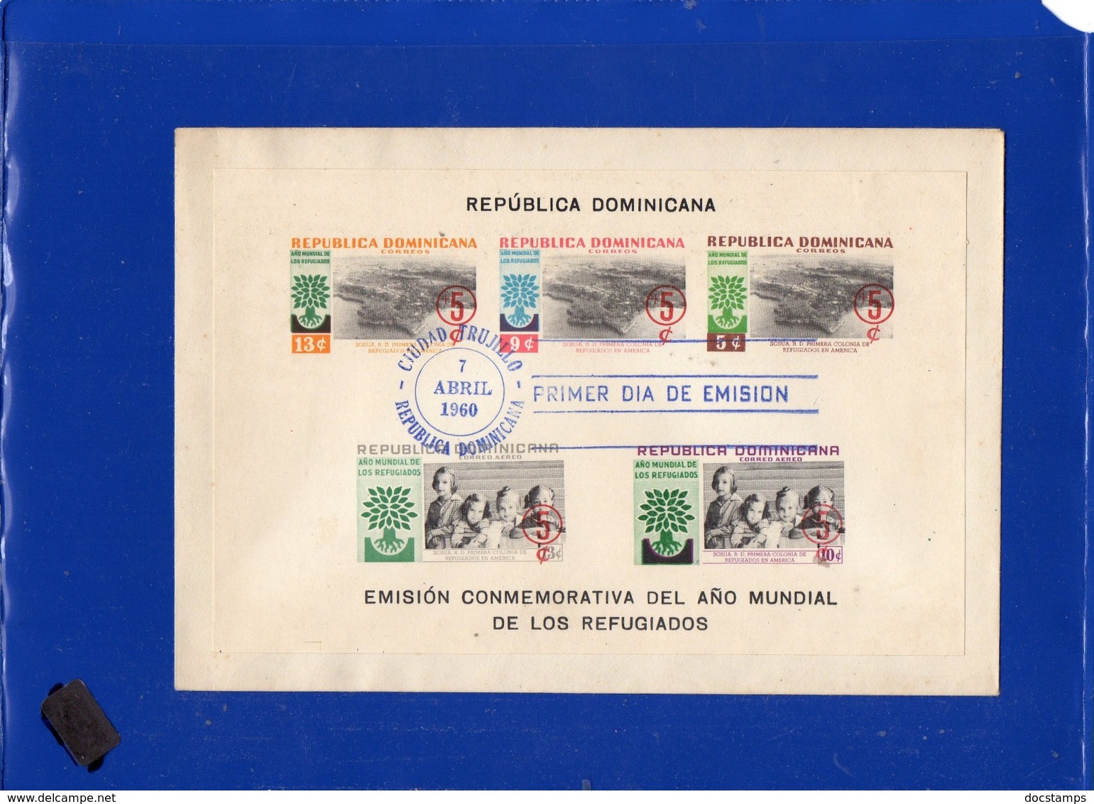 ##(DAN198)-Rep. Dominicana 1960- World Refugee Year M/S Perforate And Imperforate On 2 FDC - ACF - Aktion Gegen Den Hunger