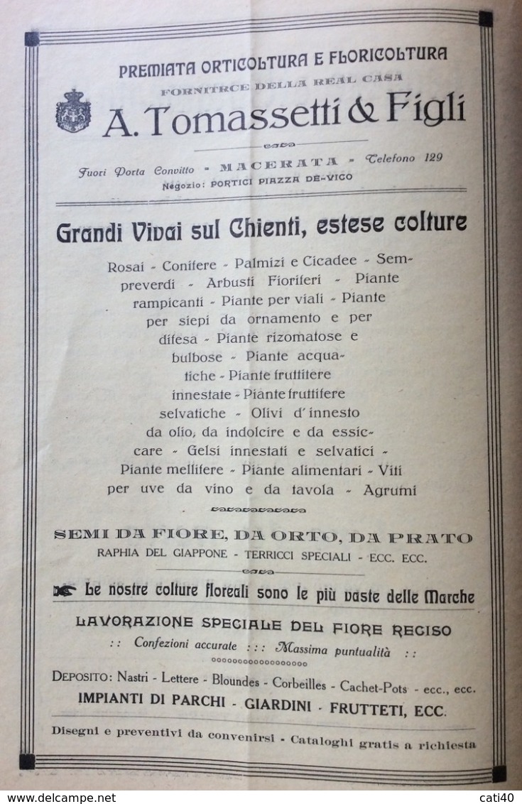 RECANATI 1923 ALMA TERRA con PUBBLICITA' DI JESI MACERATA RECANATI  ASCOLI OSIMO ANCONA PORTOCIVITANOVA  MONTEFANO ,ECC.