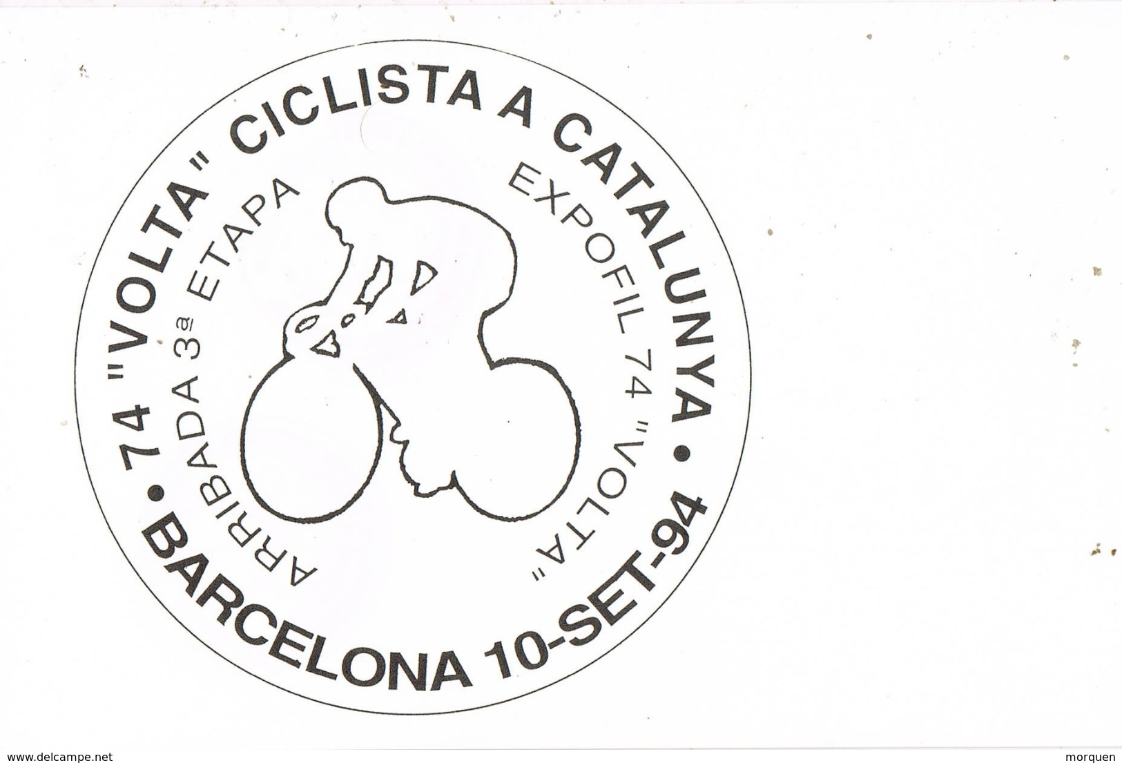 33611. Tarjeta BARCELONA 1994. 74 Volta Ciclista Catalunya. Ciclismo. Expofil 74 COTXERES - Cartas & Documentos