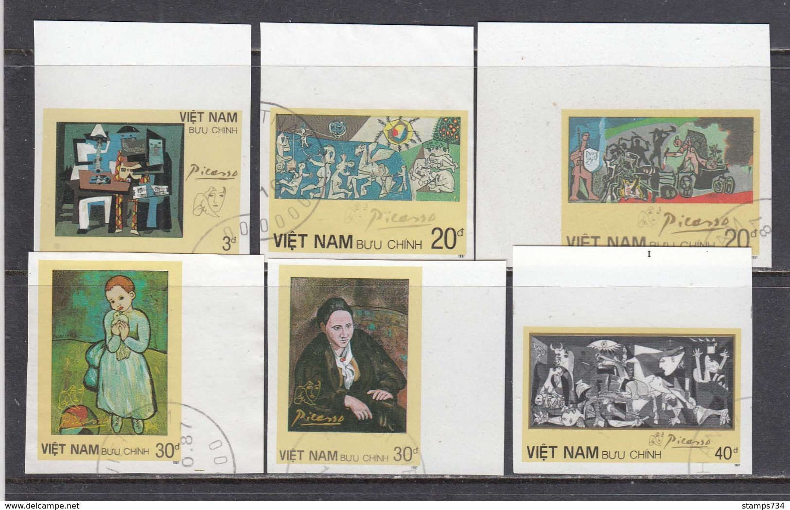 Vietnam 1987 - Paintings Of Picasso, Imperforated, Canceled - Vietnam