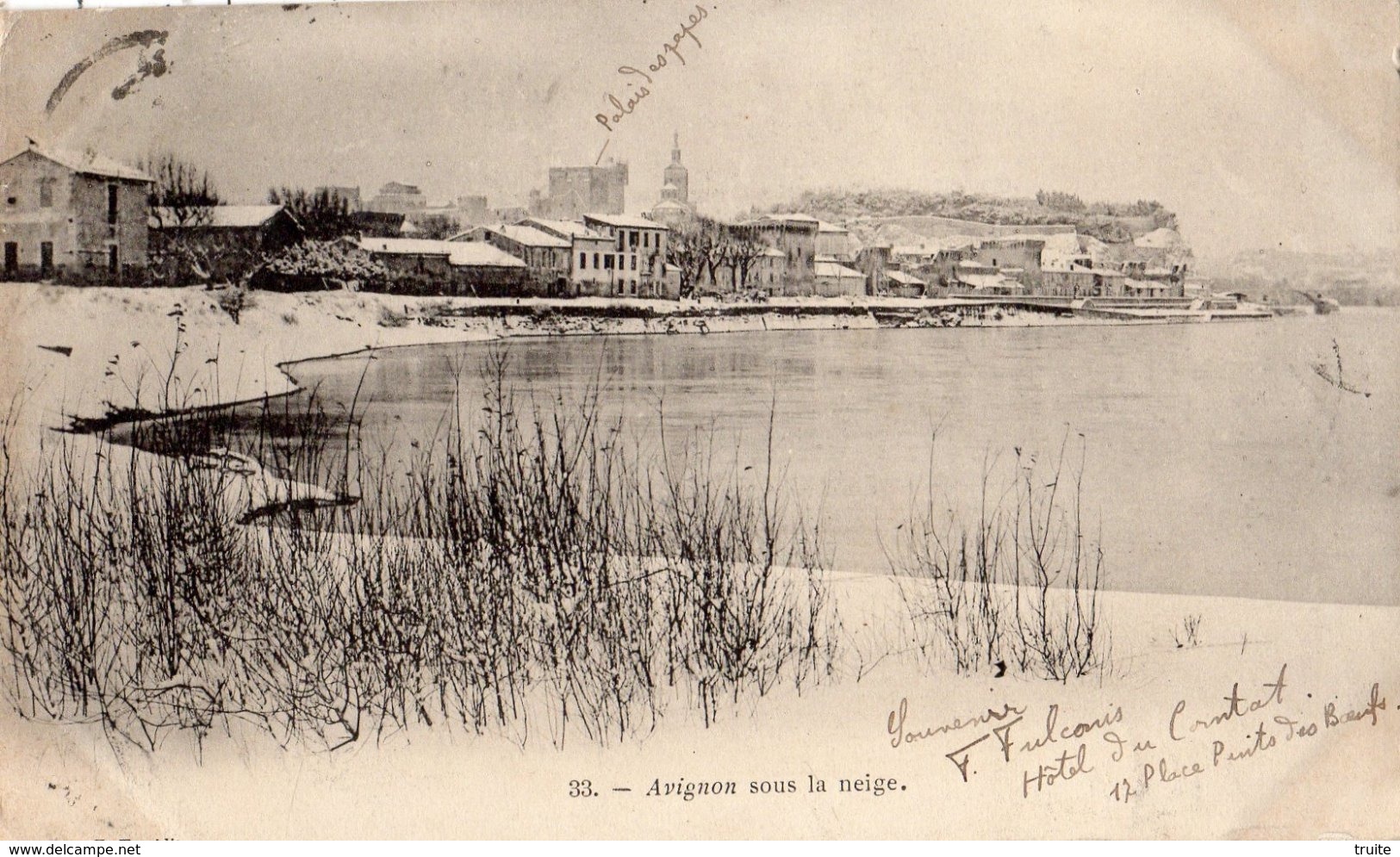 AVIGNON SOUS LA NEIGE (CARTE PRECURSEUR ) - Avignon