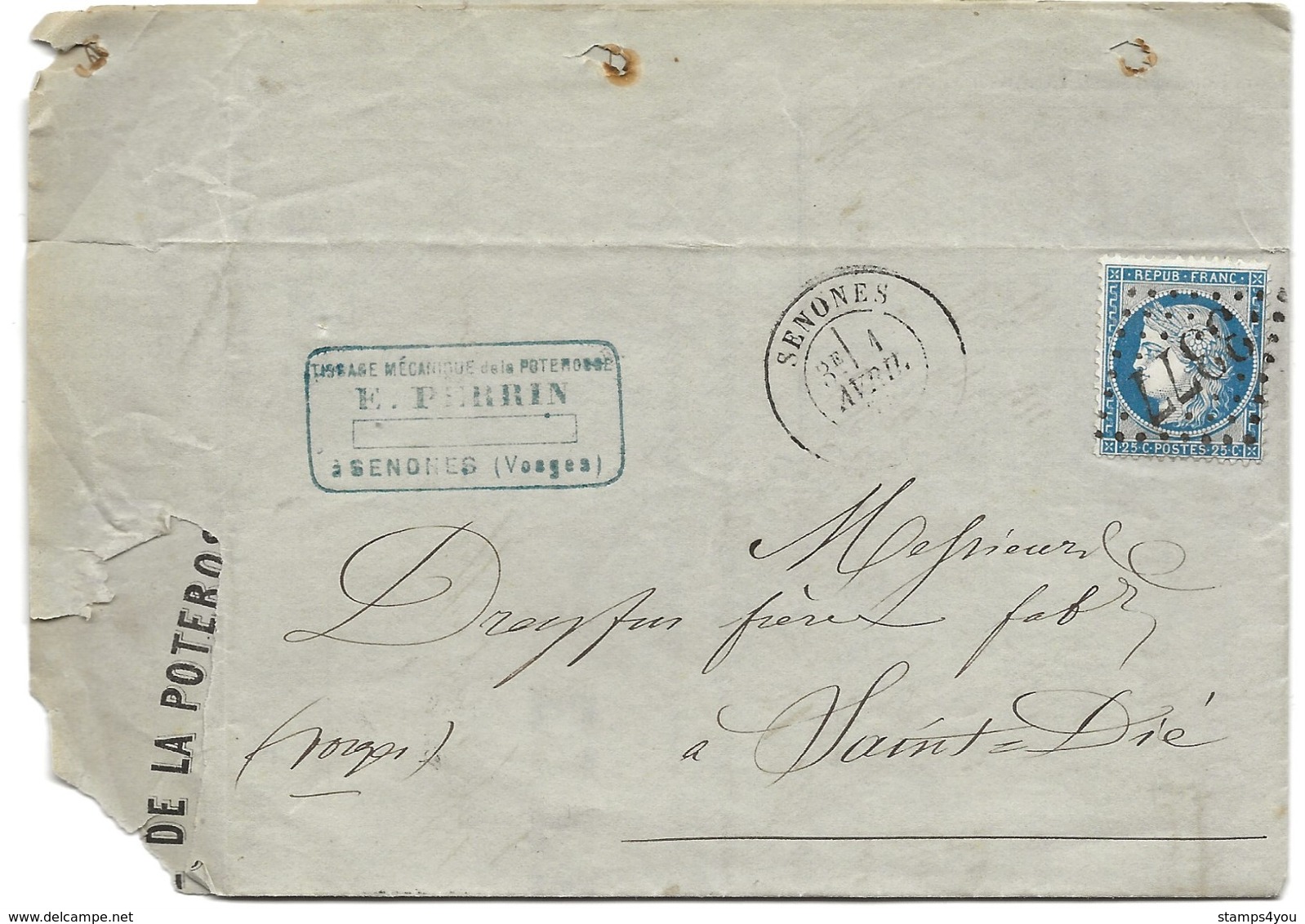 64 - 98 - Enveloppe Envoyée De Senones 1874 - 1871-1875 Cérès