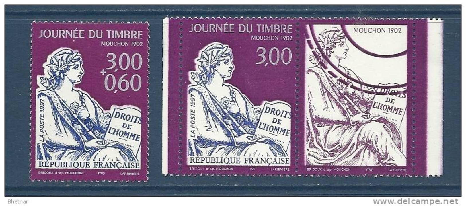 FR YT 3051 & 3052a Vignette " Journée Du Timbre, Mouchon " 1997 Neuf** - Neufs