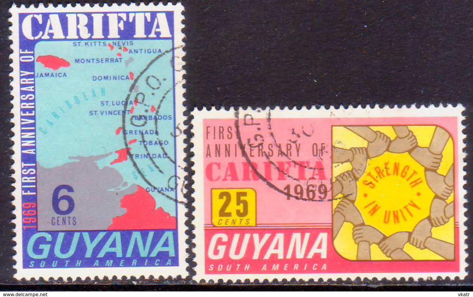 GUYANA 1969 SG 500-01 Compl.set Used CARIFTA - Guyana (1966-...)
