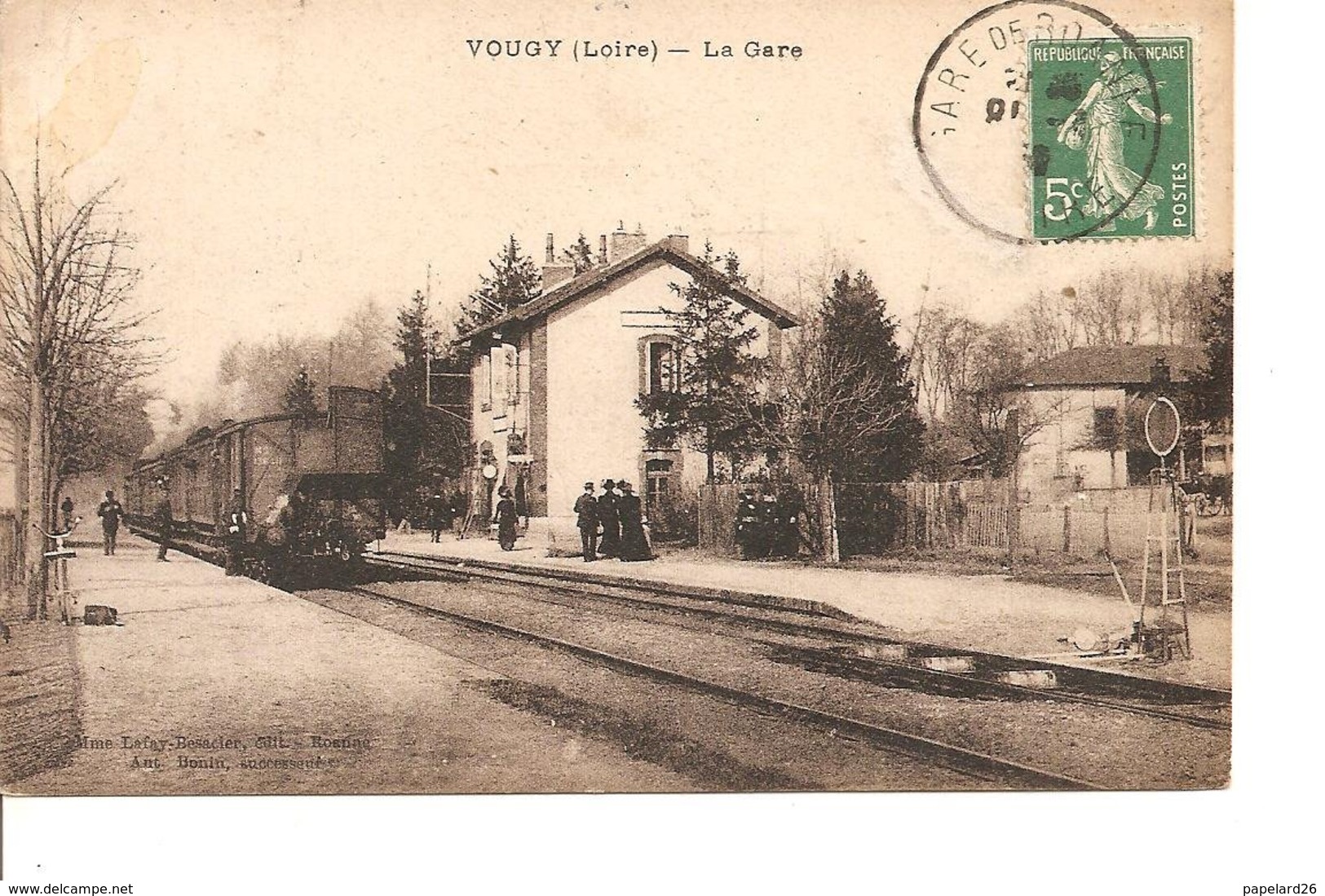 LOIRE VOUGY LA GARE ANIMEE ECRITE - Autres & Non Classés